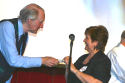 Receiving the Radio Mike award from George Hamilton IV.